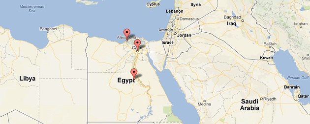 Network Location Map for Coca Cola Egypt Account on Twitter
