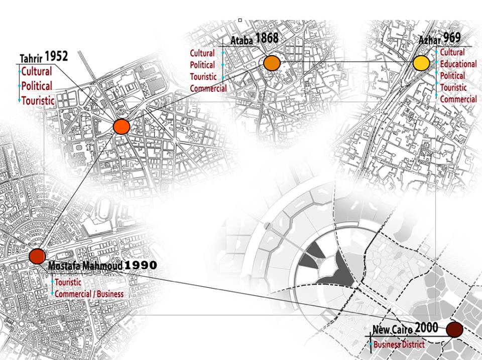 Map of past City Centre projects. Credit: Ahmed Zaazaa