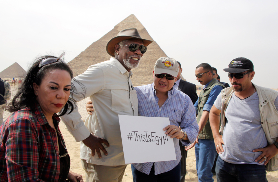 This is Egypt hashtag promoted by Morgan Freeman