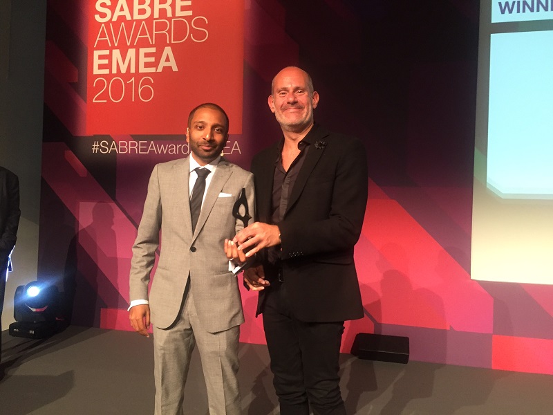 Memac Ogilvy PR voted Middle East PR Consultancy of the Year at 2016 EMEA Sabre Awards-EMEA-CEO-Michael-Frohlich-receiving-the-trophy